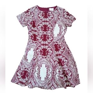 Size M Moon paisley skater mini fit flare swing dress